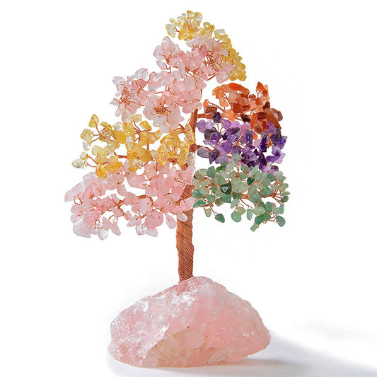 Giftoluck Bonsai Feng Shui Tree on Rose Quartz Base