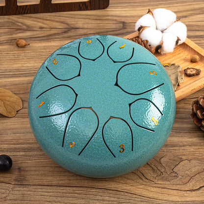 [Musical Instrument for Children&Adults] 6-Note,11-Note Steel Tongue Chakra Drum | 6-Inch (15.2cm) with Bag, Drum Mallets & Music Book | Outdoor Garden Rain Chime for Children&Adults