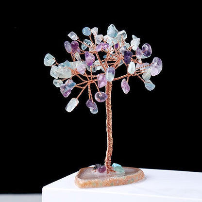 Giftoluck Natural Colorful Crystal Gravel Feng Shui Tree