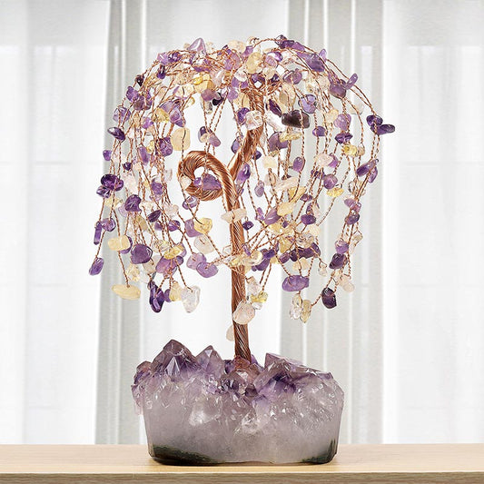 GiftoLuck Natural Crystal Stone Feng Shui Tree