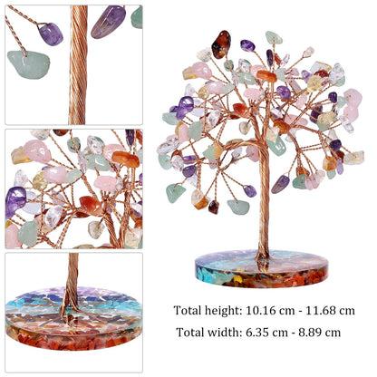 Giftoluck Chakra Gravel Round Base Feng Shui Tree