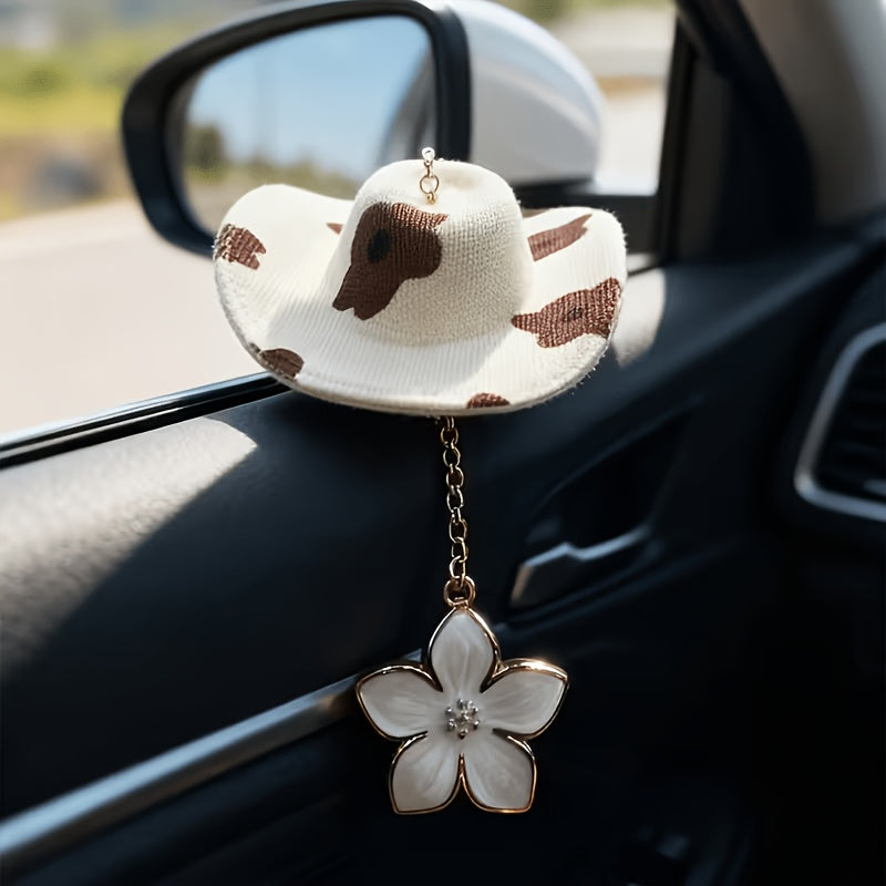 Car Interior Floral Hat-shaped Hanging Ornament