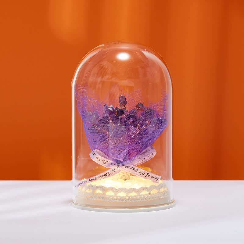 Giftoluck Natural Crystal Glass Cover Feng Shui Tree Decoration