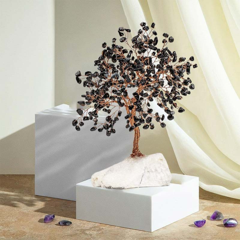 Giftoluck Spiritual Awakening - Black Onyx Feng Shui Tree