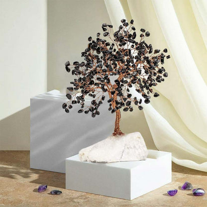 Giftoluck Spiritual Awakening - Black Onyx Feng Shui Tree