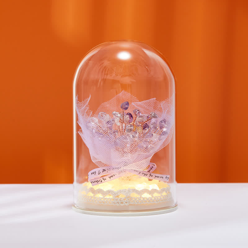 Giftoluck Natural Crystal Glass Cover Feng Shui Tree Decoration