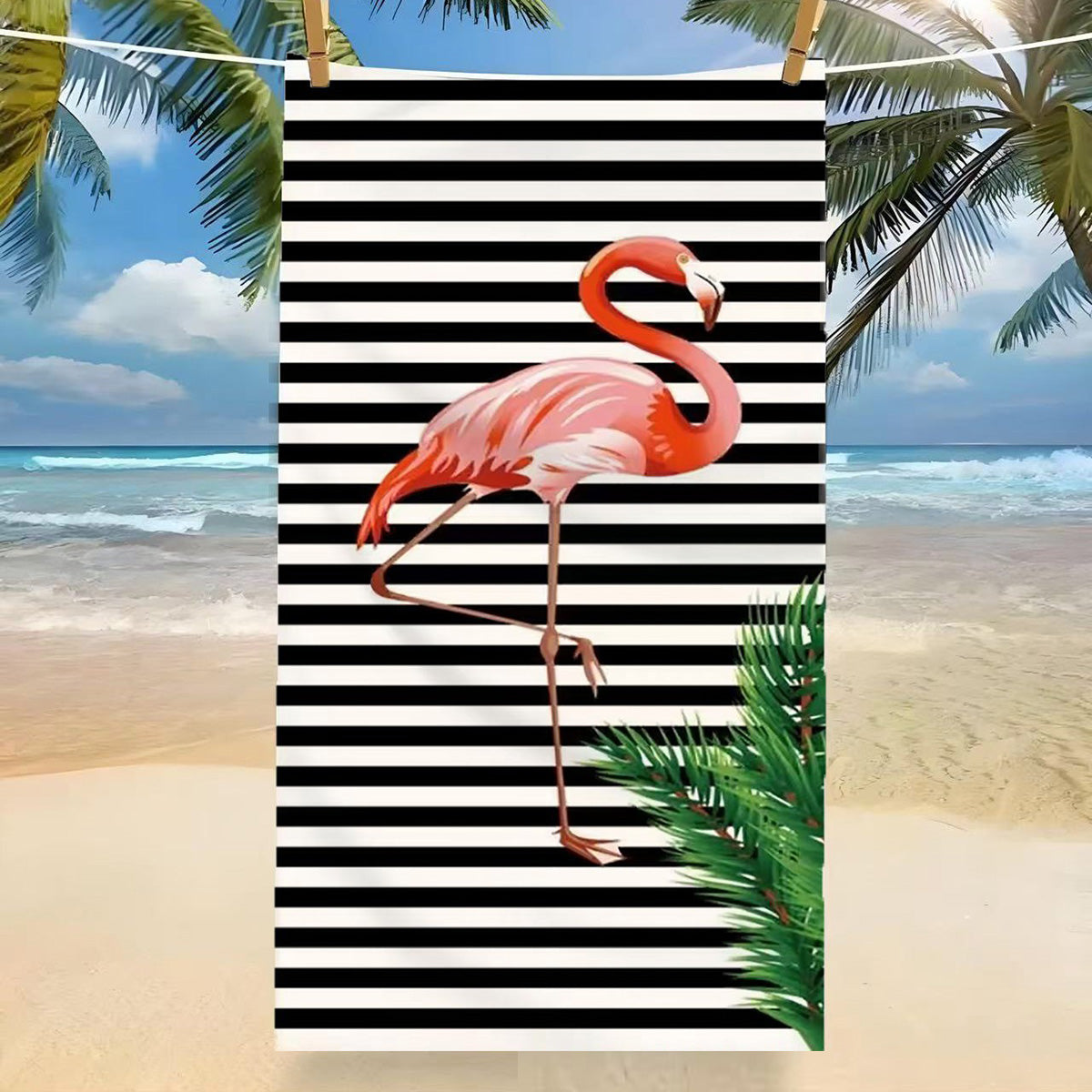 GiftoLuck Tropical Coconut Tree Beach Towel Quick Dry Summer Vacation Travel Bath Towel