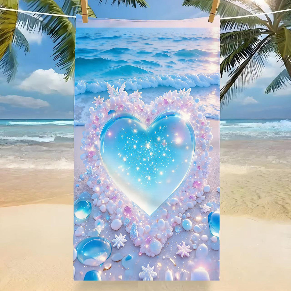 GiftoLuck Tropical Coconut Tree Beach Towel Quick Dry Summer Vacation Travel Bath Towel