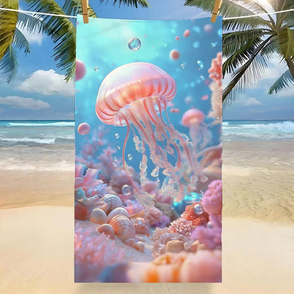 GiftoLuck Tropical Coconut Tree Beach Towel Quick Dry Summer Vacation Travel Bath Towel