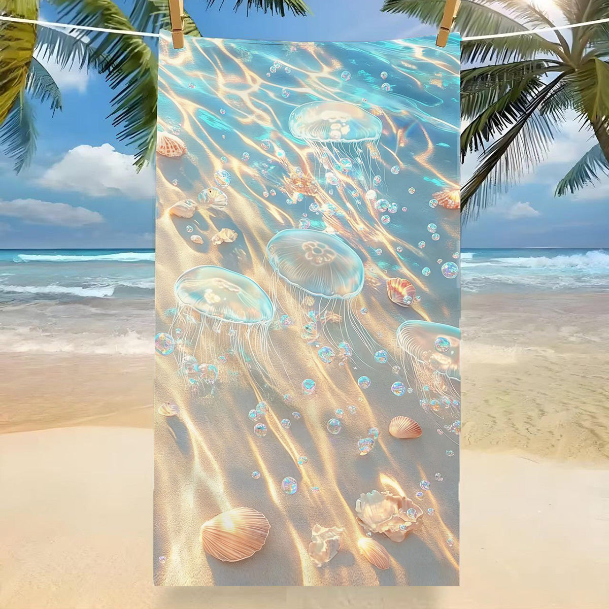 GiftoLuck Tropical Coconut Tree Beach Towel Quick Dry Summer Vacation Travel Bath Towel