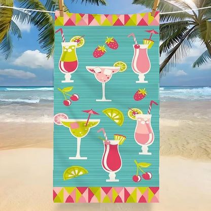 GiftoLuck Tropical Coconut Tree Beach Towel Quick Dry Summer Vacation Travel Bath Towel