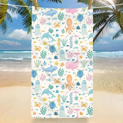 GiftoLuck Tropical Coconut Tree Beach Towel Quick Dry Summer Vacation Travel Bath Towel