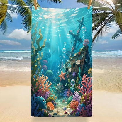 GiftoLuck Tropical Coconut Tree Beach Towel Quick Dry Summer Vacation Travel Bath Towel