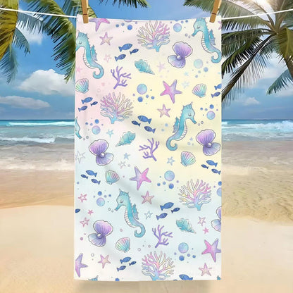 GiftoLuck Tropical Coconut Tree Beach Towel Quick Dry Summer Vacation Travel Bath Towel