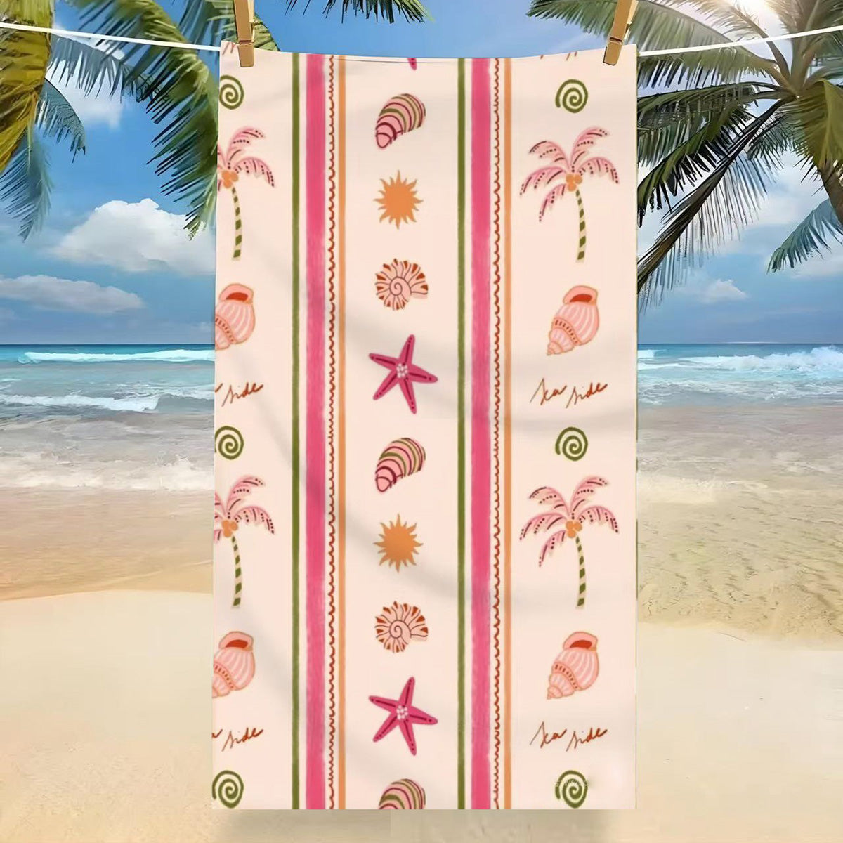 GiftoLuck Tropical Coconut Tree Beach Towel Quick Dry Summer Vacation Travel Bath Towel