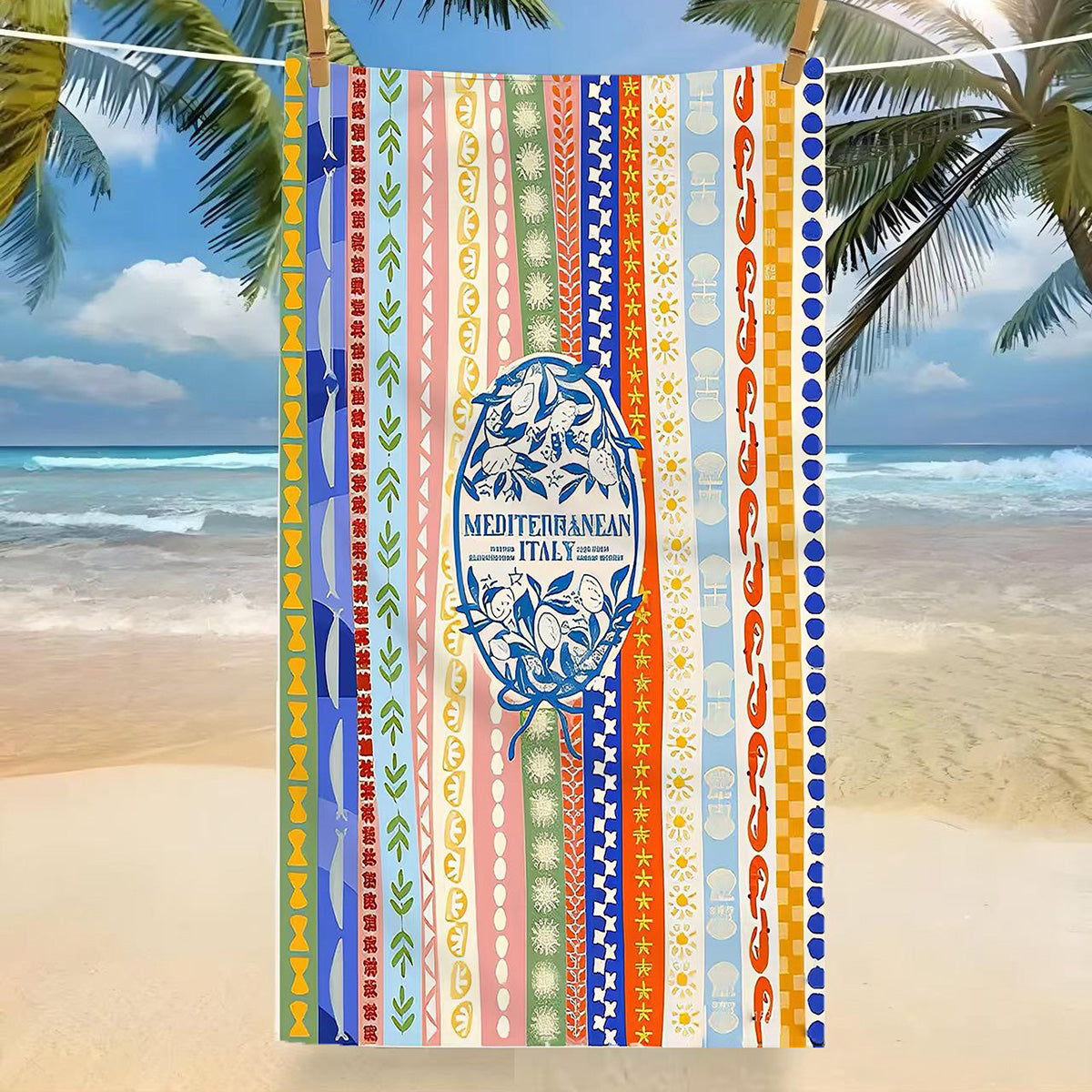 GiftoLuck Tropical Coconut Tree Beach Towel Quick Dry Summer Vacation Travel Bath Towel