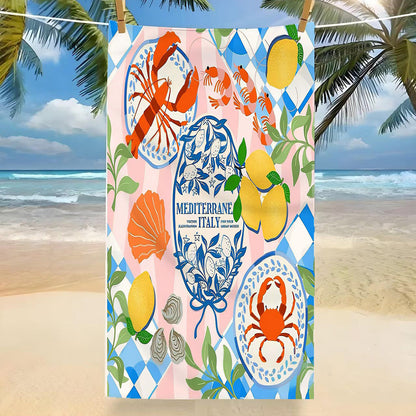 GiftoLuck Tropical Coconut Tree Beach Towel Quick Dry Summer Vacation Travel Bath Towel