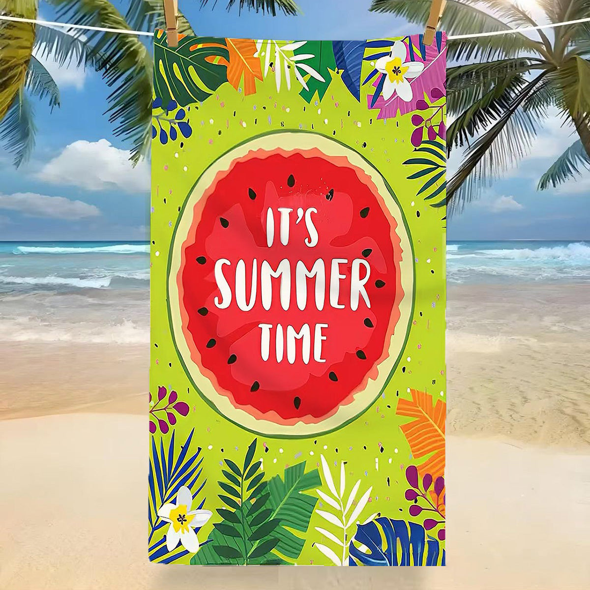 GiftoLuck Tropical Coconut Tree Beach Towel Quick Dry Summer Vacation Travel Bath Towel