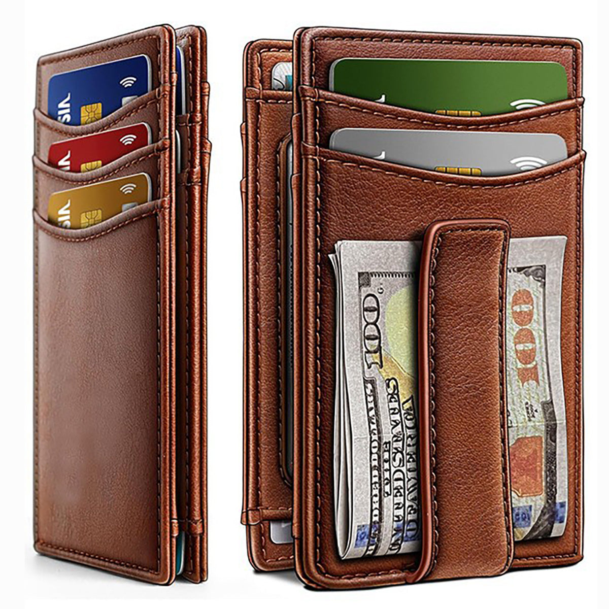 GiftoLuck Men’s Bifold Magnetic Wallet for Gift– Minimalist Large Capacity Credit Card Holder with Cash Clip, Irish & British Style