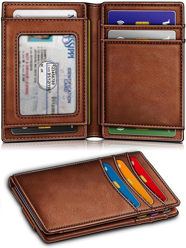 GiftoLuck Men’s Bifold Magnetic Wallet for Gift– Minimalist Large Capacity Credit Card Holder with Cash Clip, Irish & British Style