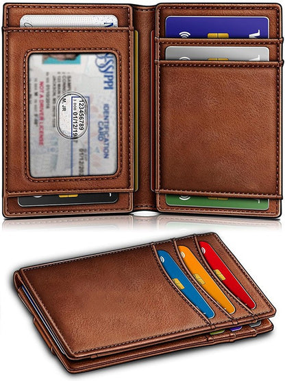 GiftoLuck Men’s Bifold Magnetic Wallet for Gift– Minimalist Large Capacity Credit Card Holder with Cash Clip, Irish & British Style
