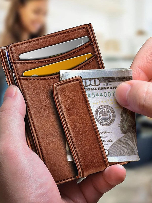 GiftoLuck Men’s Bifold Magnetic Wallet for Gift– Minimalist Large Capacity Credit Card Holder with Cash Clip, Irish & British Style