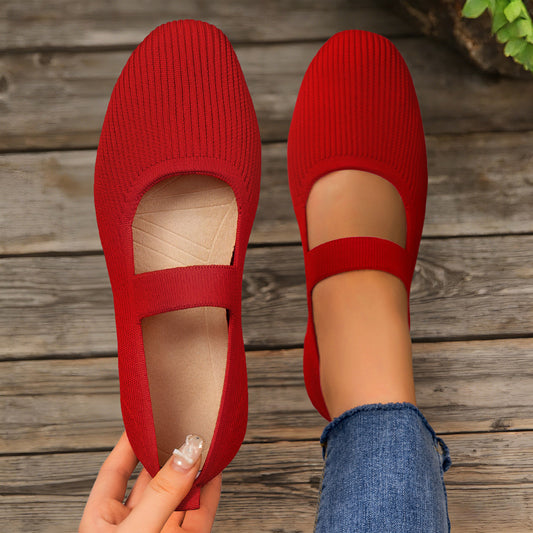 GifitoLuck Women’s Breathable Slip-On Casual Flats, Soft Sole Strap-on Shoes for Spring to Autumn, Comfortable Everyday Walking Gift for Mother's Day