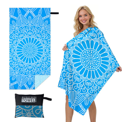 GiftoLuck Quick Dry Beach Towel Must-have Print Towels for Travel Holiday with Mesh Bag