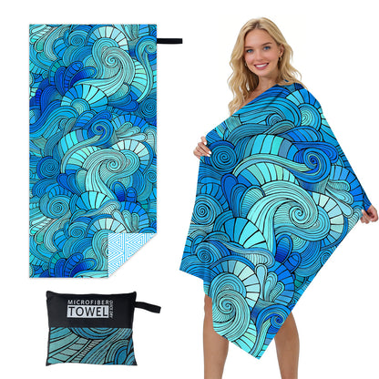 GiftoLuck Quick Dry Beach Towel Must-have Print Towels for Travel Holiday with Mesh Bag