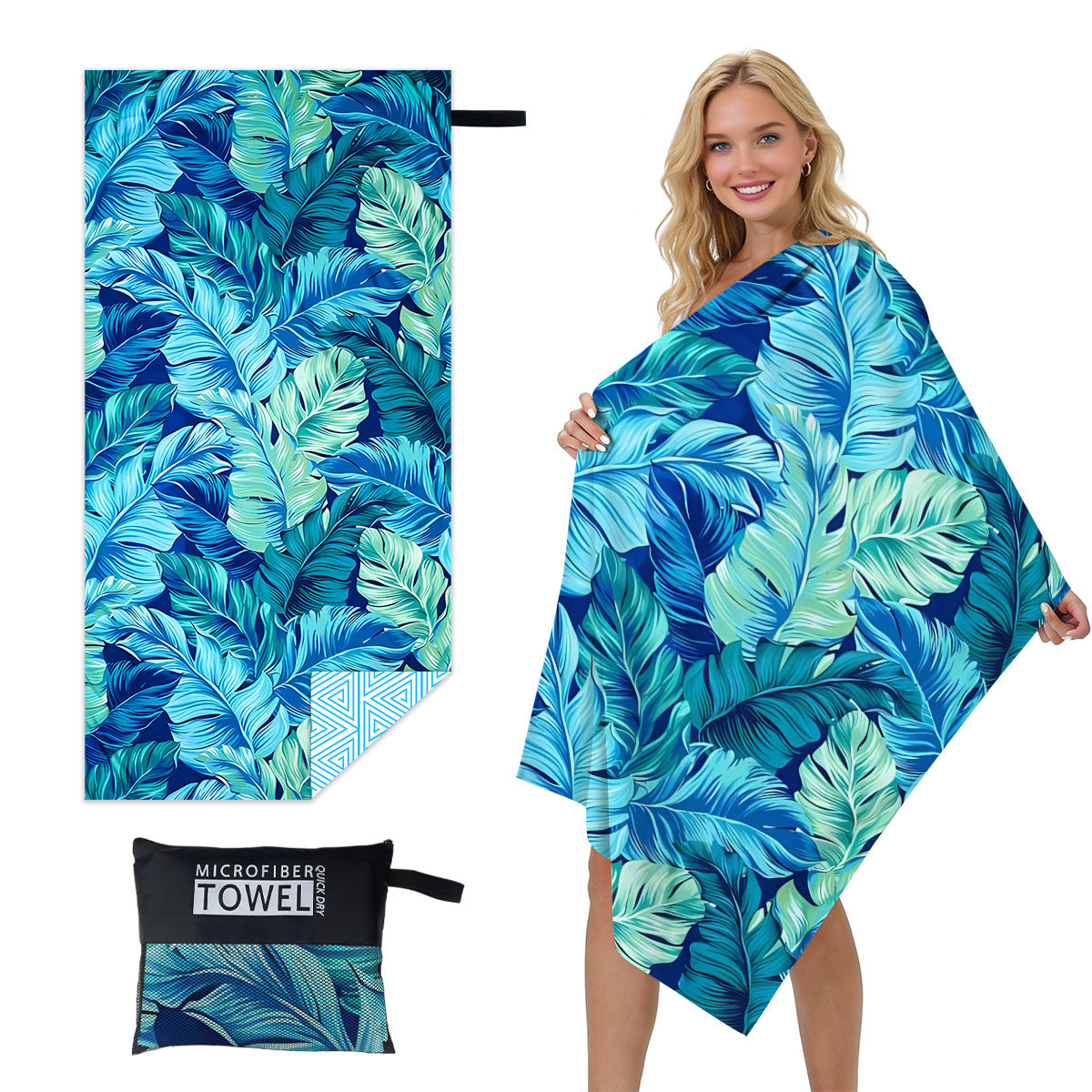 GiftoLuck Quick Dry Beach Towel Must-have Print Towels for Travel Holiday with Mesh Bag