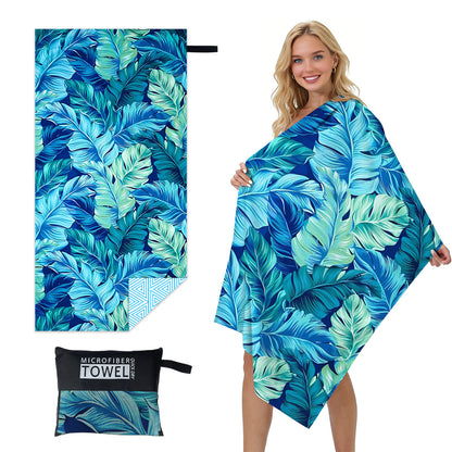 GiftoLuck Quick Dry Beach Towel Must-have Print Towels for Travel Holiday with Mesh Bag