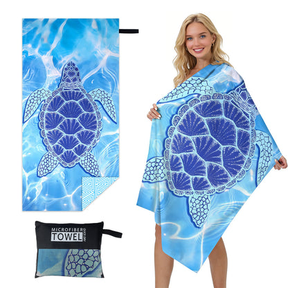 GiftoLuck Quick Dry Beach Towel Must-have Print Towels for Travel Holiday with Mesh Bag