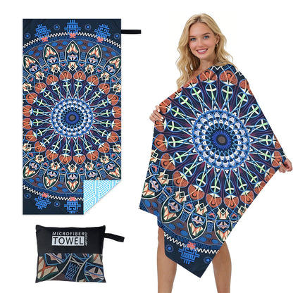 GiftoLuck Quick Dry Beach Towel Must-have Print Towels for Travel Holiday with Mesh Bag