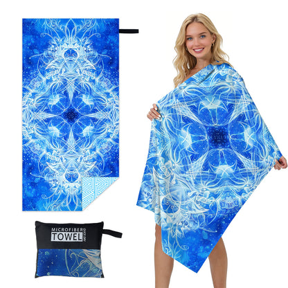 GiftoLuck Quick Dry Beach Towel Must-have Print Towels for Travel Holiday with Mesh Bag