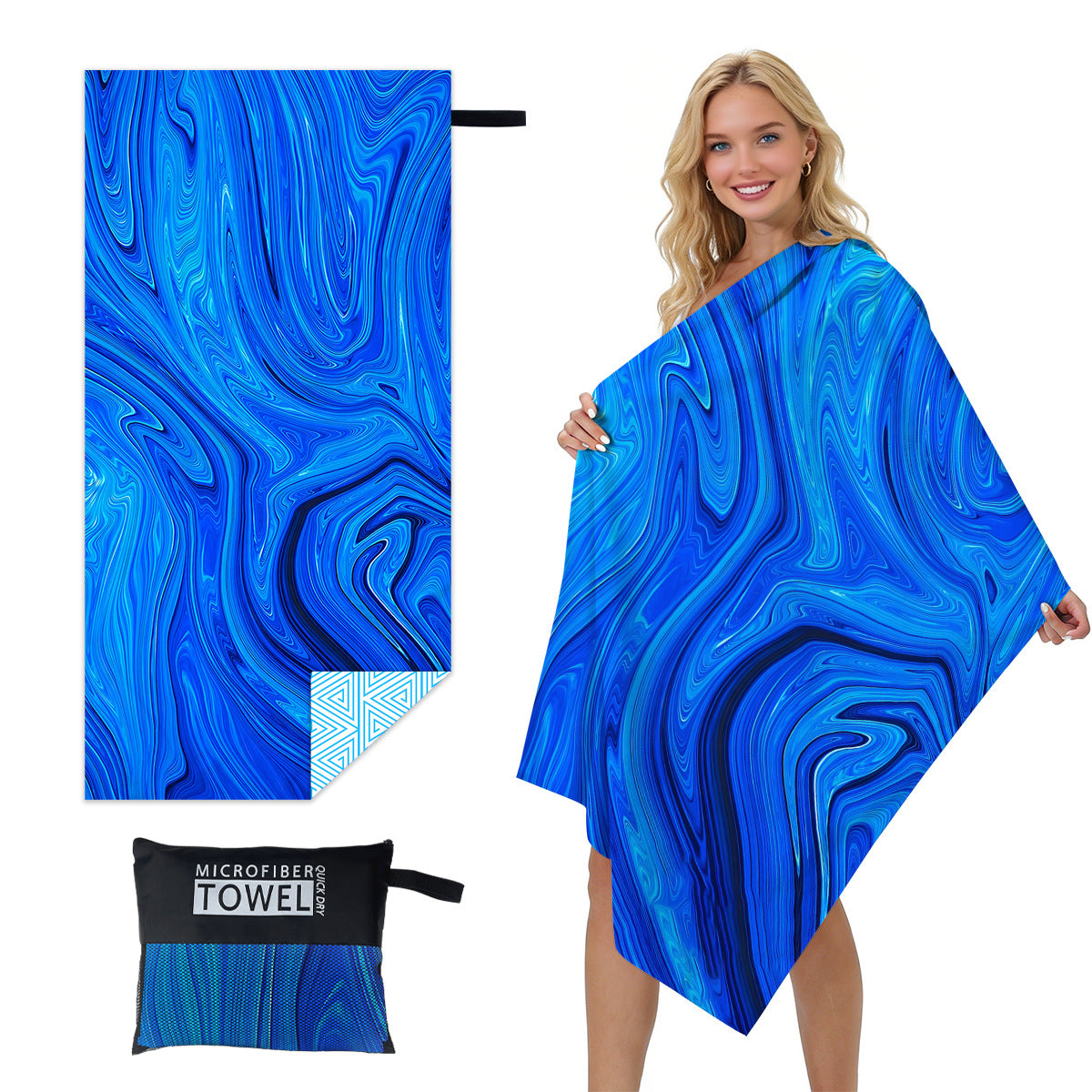 GiftoLuck Quick Dry Beach Towel Must-have Print Towels for Travel Holiday with Mesh Bag