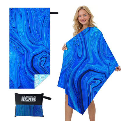 GiftoLuck Quick Dry Beach Towel Must-have Print Towels for Travel Holiday with Mesh Bag