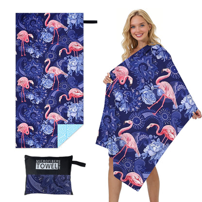 GiftoLuck Quick Dry Beach Towel Must-have Print Towels for Travel Holiday with Mesh Bag