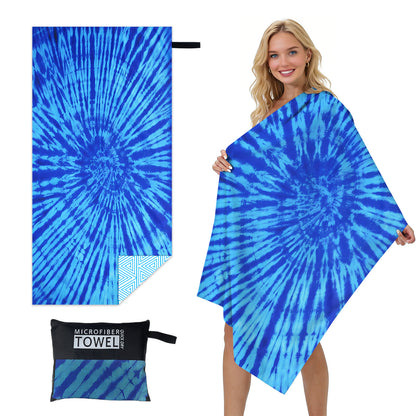 GiftoLuck Quick Dry Beach Towel Must-have Print Towels for Travel Holiday with Mesh Bag