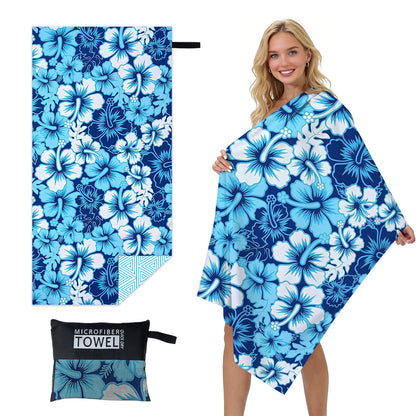 GiftoLuck Quick Dry Beach Towel Must-have Print Towels for Travel Holiday with Mesh Bag