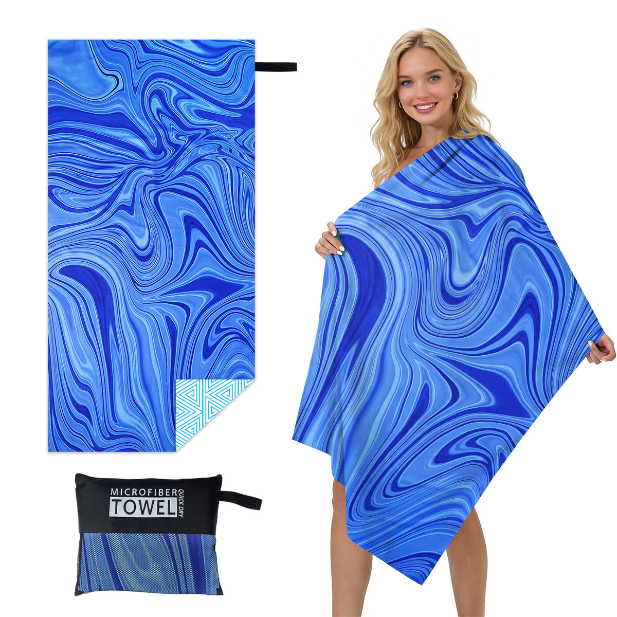 GiftoLuck Quick Dry Beach Towel Must-have Print Towels for Travel Holiday with Mesh Bag