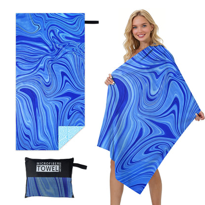 GiftoLuck Quick Dry Beach Towel Must-have Print Towels for Travel Holiday with Mesh Bag