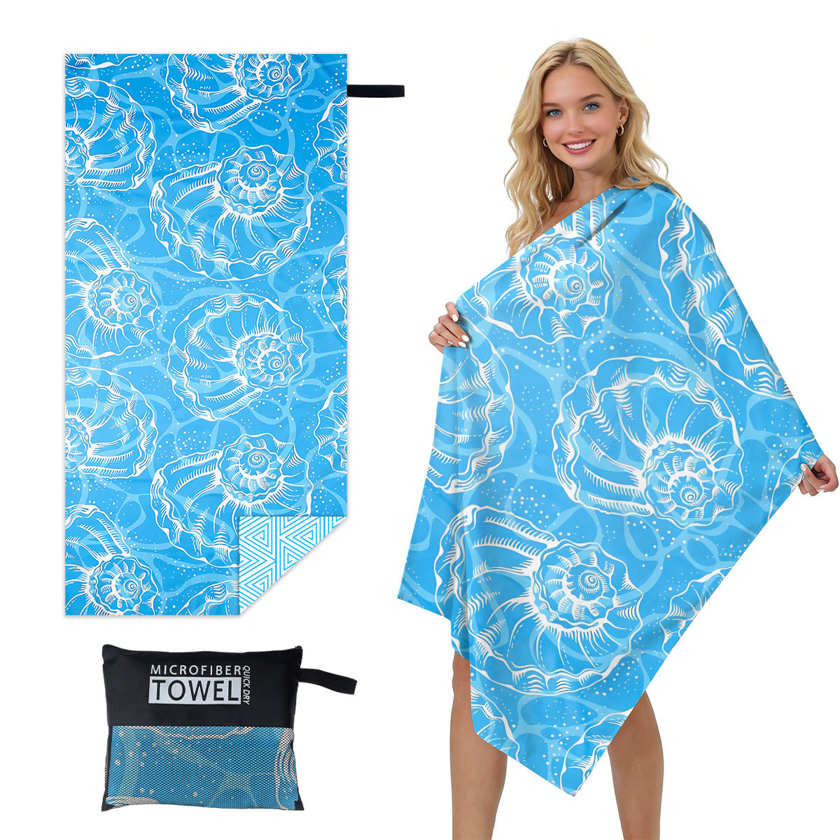 GiftoLuck Quick Dry Beach Towel Must-have Print Towels for Travel Holiday with Mesh Bag