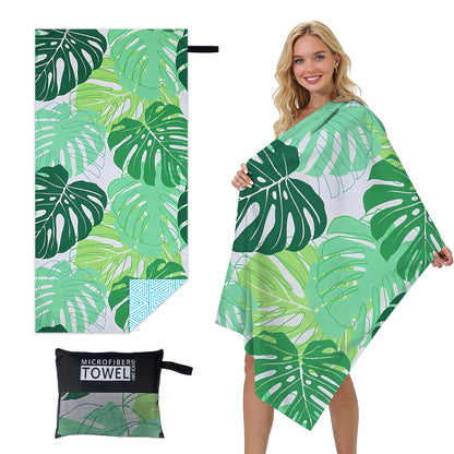 GiftoLuck Quick Dry Beach Towel Must-have Print Towels for Travel Holiday with Mesh Bag