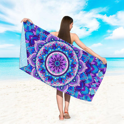 GiftoLuck Quick Dry Beach Towel Must-have Print Towels for Travel Holiday with Mesh Bag