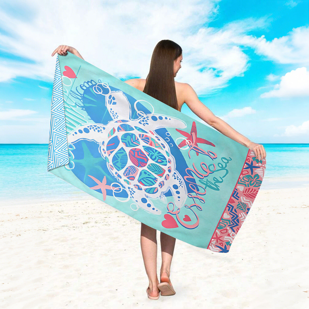 GiftoLuck Quick Dry Beach Towel Must-have Print Towels for Travel Holiday with Mesh Bag