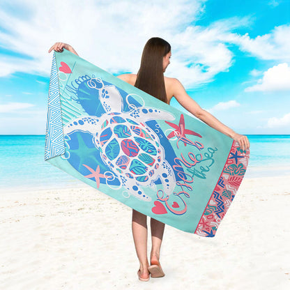 GiftoLuck Quick Dry Beach Towel Must-have Print Towels for Travel Holiday with Mesh Bag