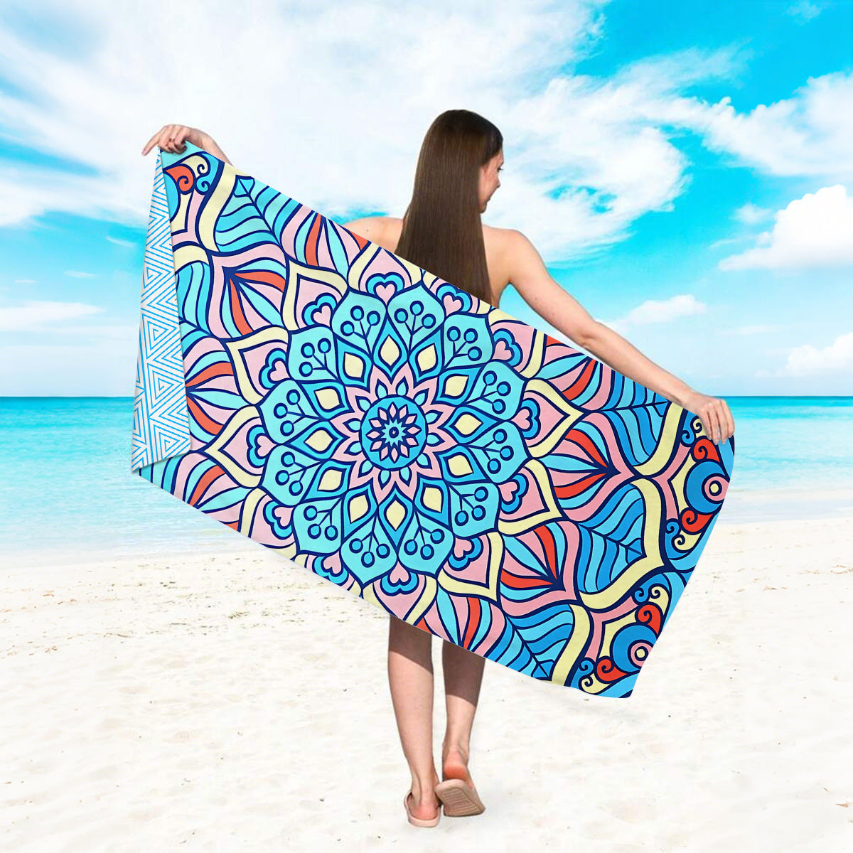 GiftoLuck Quick Dry Beach Towel Must-have Print Towels for Travel Holiday with Mesh Bag