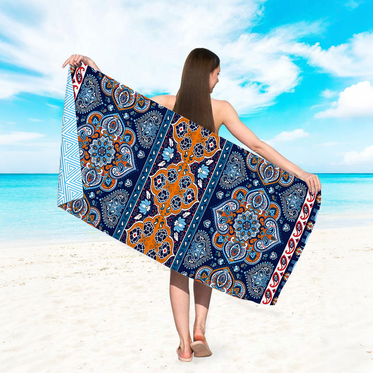 GiftoLuck Quick Dry Beach Towel Must-have Print Towels for Travel Holiday with Mesh Bag