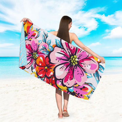 GiftoLuck Quick Dry Beach Towel Must-have Print Towels for Travel Holiday with Mesh Bag