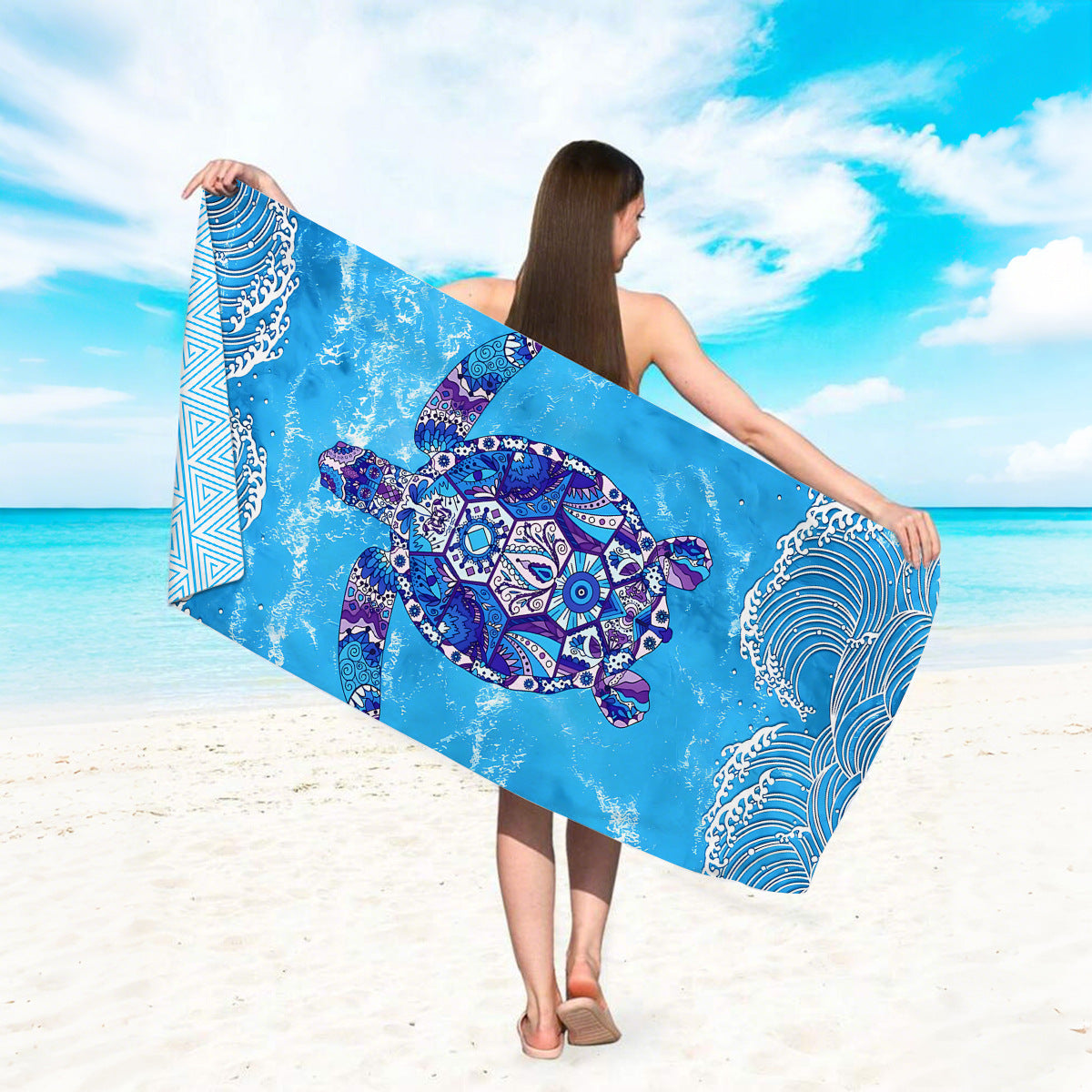 GiftoLuck Quick Dry Beach Towel Must-have Print Towels for Travel Holiday with Mesh Bag